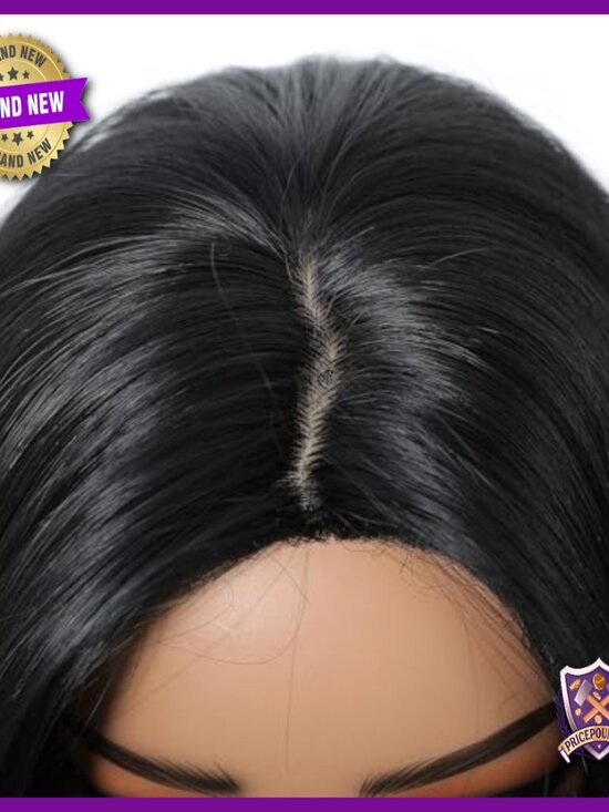 Shoulder Length Layered Straight Human Hair Wig with Bangs Glueless Wear